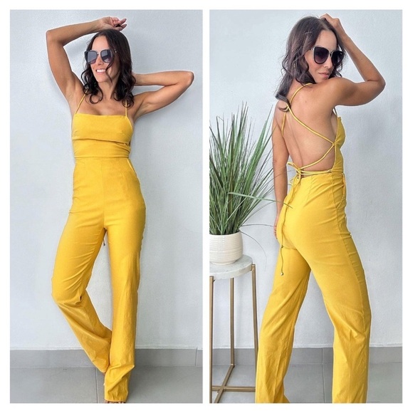 Hera Collection Pants - NWT-Stretch Fabric Sleeveless Crisscrossed Back Jumpsuit